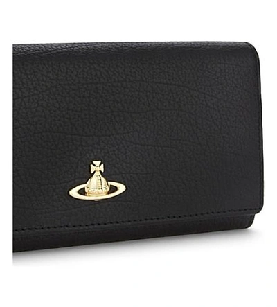 Shop Vivienne Westwood Balmoral Leather Flap Wallet In Black