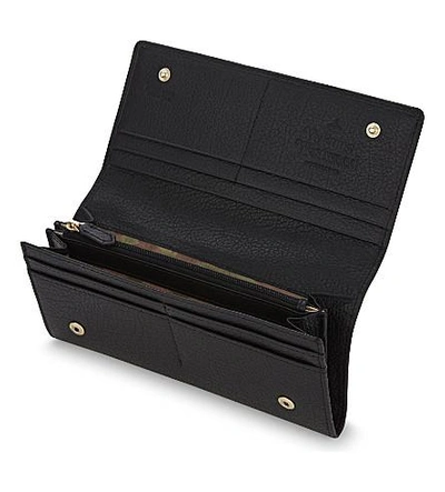 Shop Vivienne Westwood Balmoral Leather Flap Wallet In Black