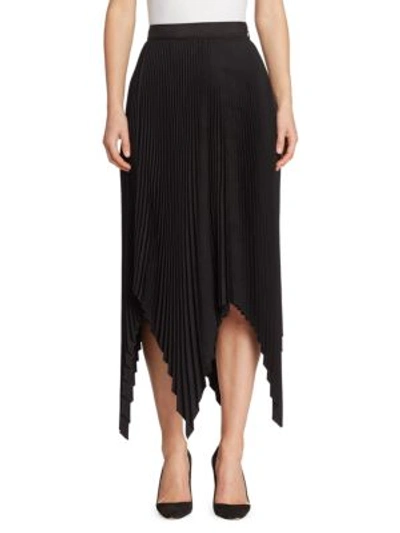 Shop Proenza Schouler Asymmetrical Pleated Skirt In Black