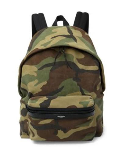 Shop Saint Laurent Camouflage Hunting Backpack In Cammeo