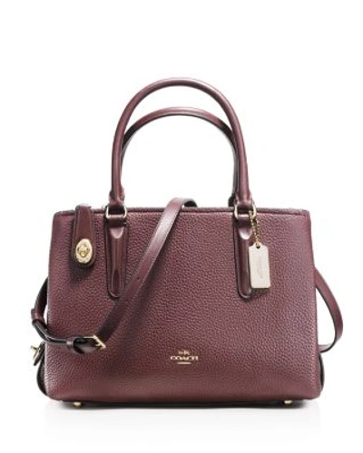Coach Brooklyn Carryall 28 In Pebble Leather In Light Gold/black