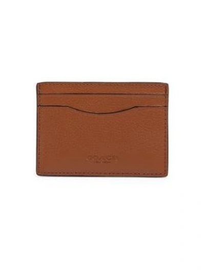 Shop Coach Leather Card Case In Saddle
