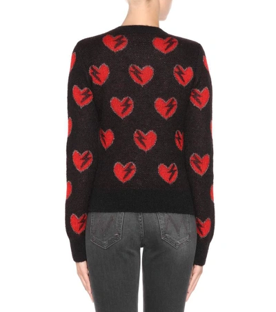 Shop Saint Laurent Mohair-blend Sweater In Black