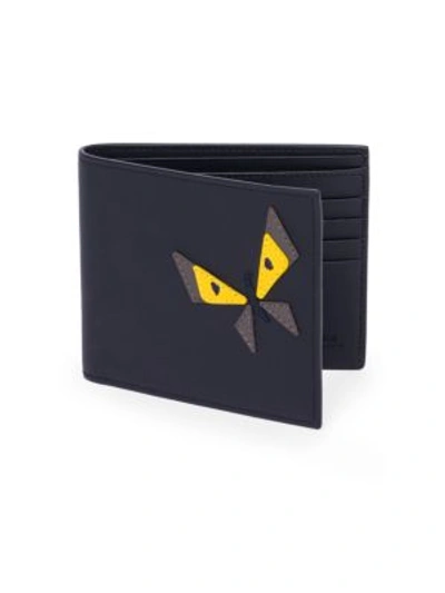 Fendi Black Leather Bug Eyes Bifold Wallet Fendi