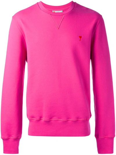 Ami Alexandre Mattiussi Ami De Coeur Sweatshirt In Pink