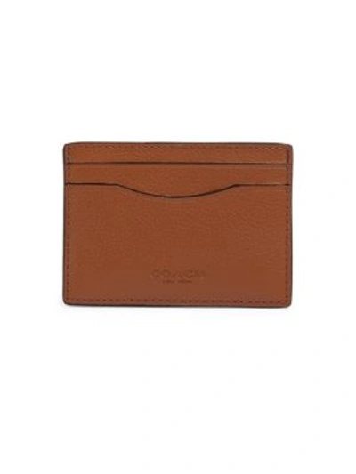 Shop Coach Leather Card Case In Saddle