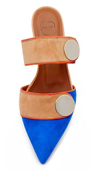 Shop Malone Souliers X Roksanda Lee Slip On Flats In Blue/peach Pie/orange