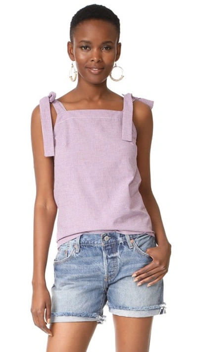 Mlm Label New York Tie Top In Berry Gingham