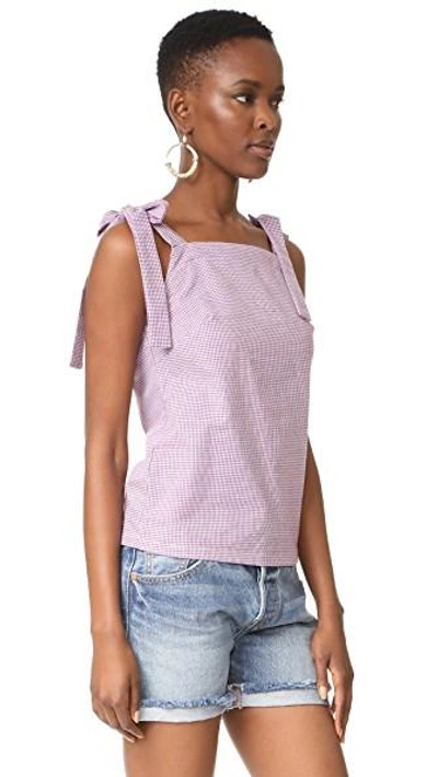 Shop Mlm Label New York Tie Top In Berry Gingham