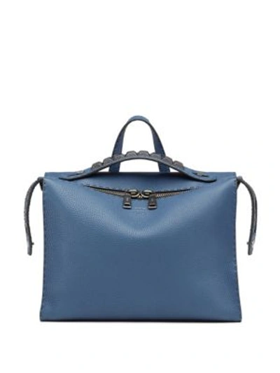 Shop Fendi Leather Handbag In Blue