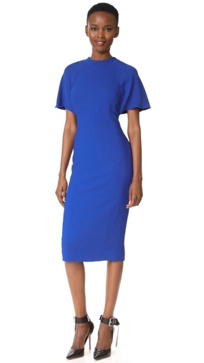 Shop Antonio Berardi Short Sleeve Dress In Blu Elettrico