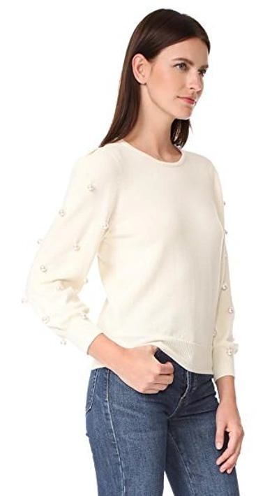 Shop Marc Jacobs Long Sleeve Crew Neck Sweater In Ivory