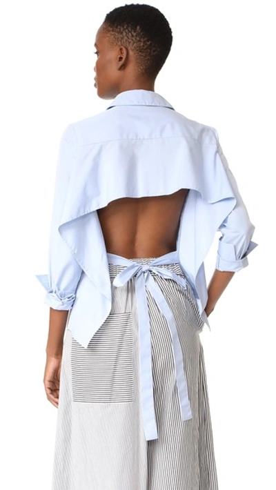 Tome Tie Back Shirt In Light Blue