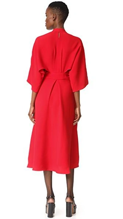 Shop Tome V Neck Shirtdress In Red