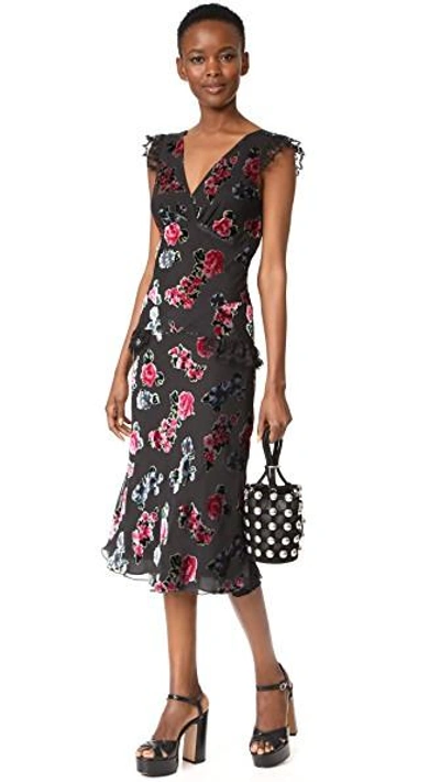 Shop Anna Sui Rose Maxi Dress In Black Multi