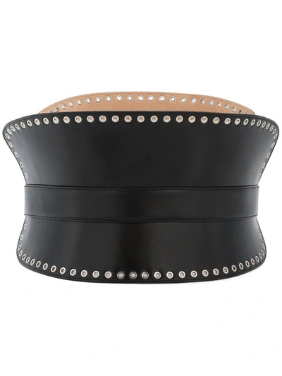 Shop Alexander Mcqueen Studded Corset Belt - Black