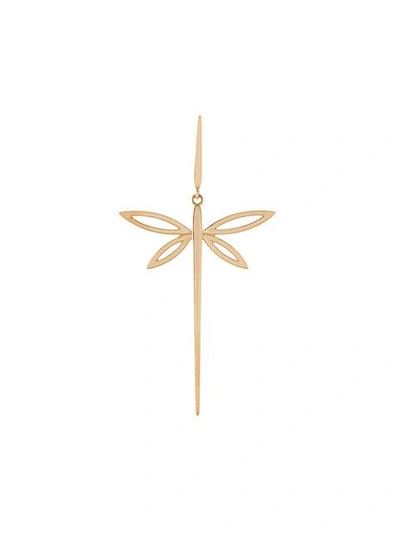 Shop Anapsara 18kt Gold Dragonfly Earring In Yellow