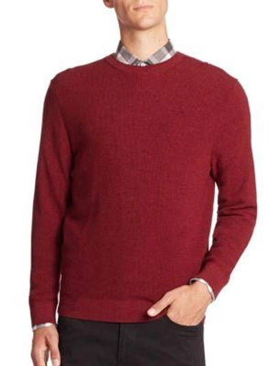 Shop Ermenegildo Zegna Wool, Silk & Cashmere Blend Sweater In Medium Red Solid