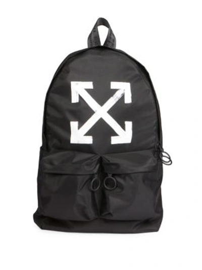 Off-white Brushed Cross-fire Cotton-canvas Backpack In Black White ...