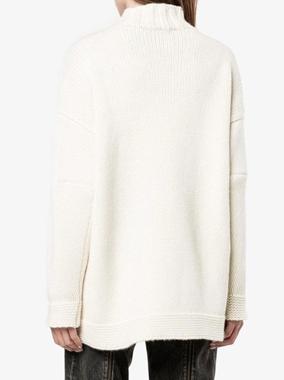 Shop Alexander Mcqueen Chunky Turtle Neck Knit In White