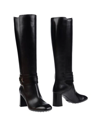 Shop Tod's Woman Knee Boots Black Size 6.5 Soft Leather
