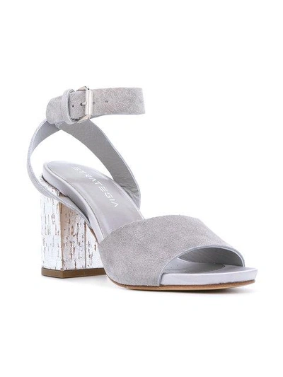 Shop Strategia Ankle Strap Sandals In Grey