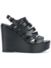 STRATEGIA strappy wedge sandals,RUBBER100%