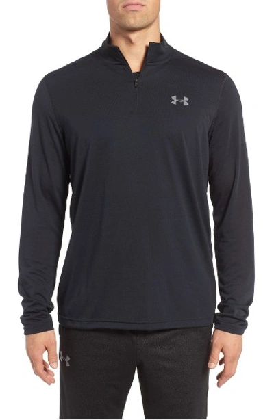 Shop Under Armour Threadborne Quarter-zip Performance Shirt In Black / Graphite