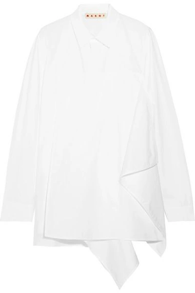Shop Marni Asymmetric Cotton-poplin Shirt