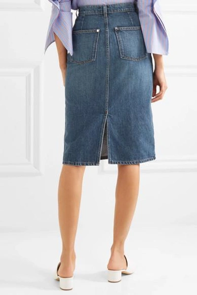 Shop Alexa Chung Denim Skirt In Mid Denim