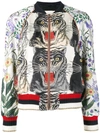 Gucci Appliquéd Printed Silk-twill Bomber Jacket