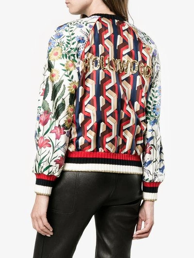 Shop Gucci Patchwork Print Bomber Jacket