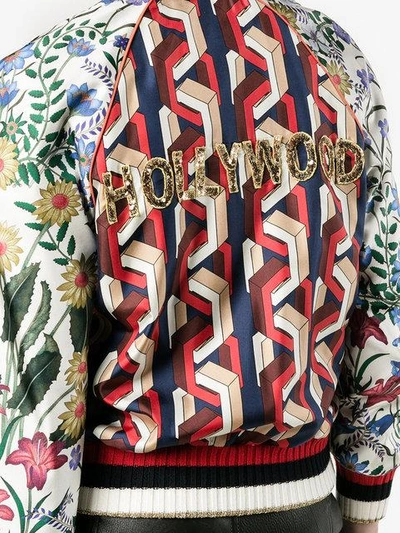 Shop Gucci Patchwork Print Bomber Jacket