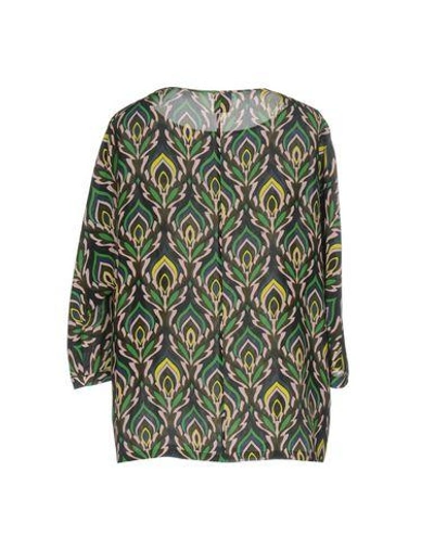 Shop M Missoni Blouse In Dark Green