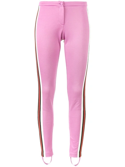 Gucci 侧幅织带科技平纹紧身裤 In Pink
