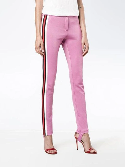 Shop Gucci - Stirrup Web Leggings  In Pink/purple