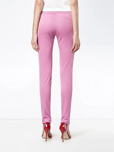 Shop Gucci - Stirrup Web Leggings  In Pink/purple