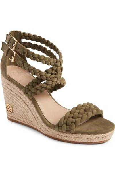 Tory Burch Bailey 90mm Ankle Strap Wedge Espadrilles In Banana Leaf |  ModeSens