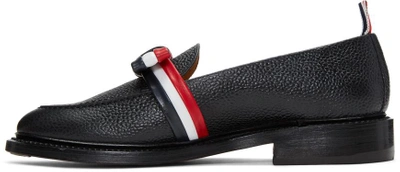 Shop Thom Browne Black And Tricolor Bow Loafers In 001 Black