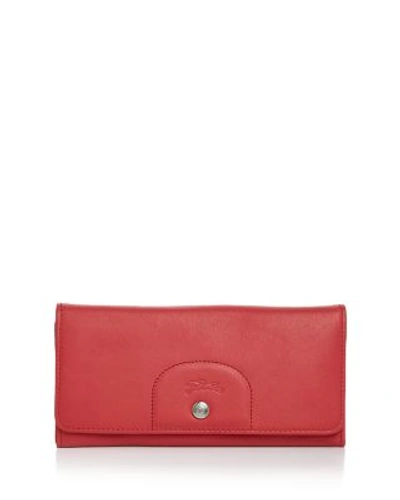 Longchamp Pliage Continental In Peony/silver