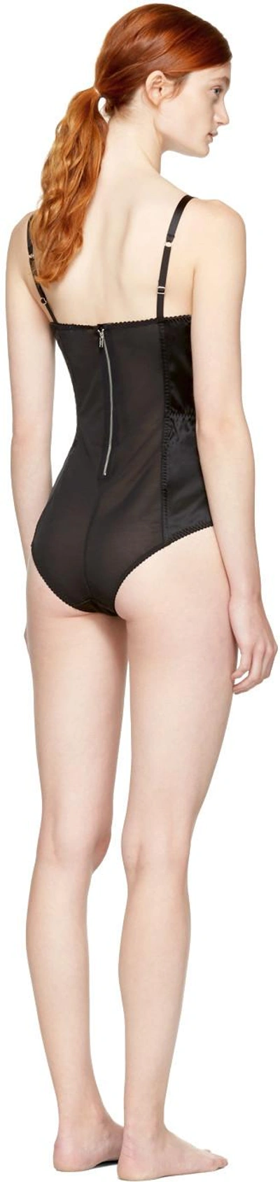 Fleur Du Mal Mesh-paneled Stretch-silk Satin Bodysuit