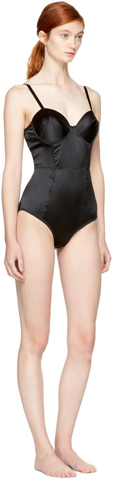 Fleur Du Mal Mesh-paneled Stretch-silk Satin Bodysuit
