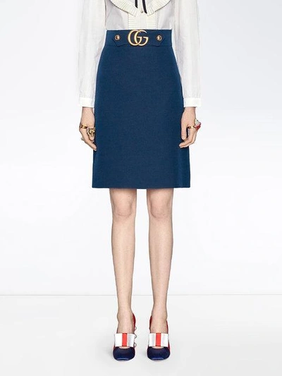 Shop Gucci - Crêpe Wool Silk Skirt