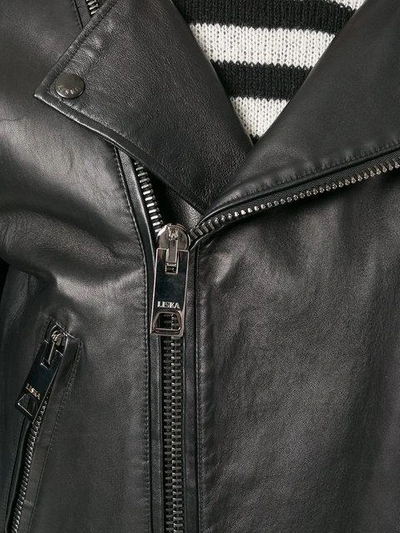 Shop Liska Classic Biker Jacket In Black