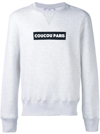 Ami Alexandre Mattiussi Cocou Crew-neck Cotton Sweatshirt In Heather Grey