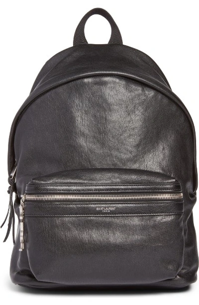 Shop Saint Laurent Mini City Leather Backpack - Black In Nero