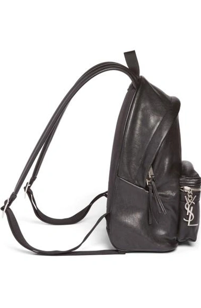 Shop Saint Laurent Mini City Leather Backpack - Black In Nero