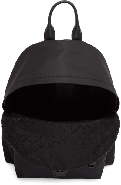 Shop Versace Black Nylon Medusa Backpack In Knn Black