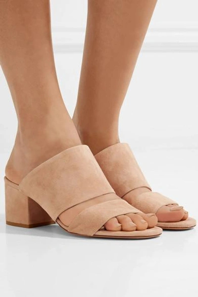 Shop Vince Charleen Suede Mules In Beige