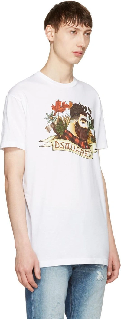 Shop Dsquared2 White Lumberjack T-shirt In 100 White